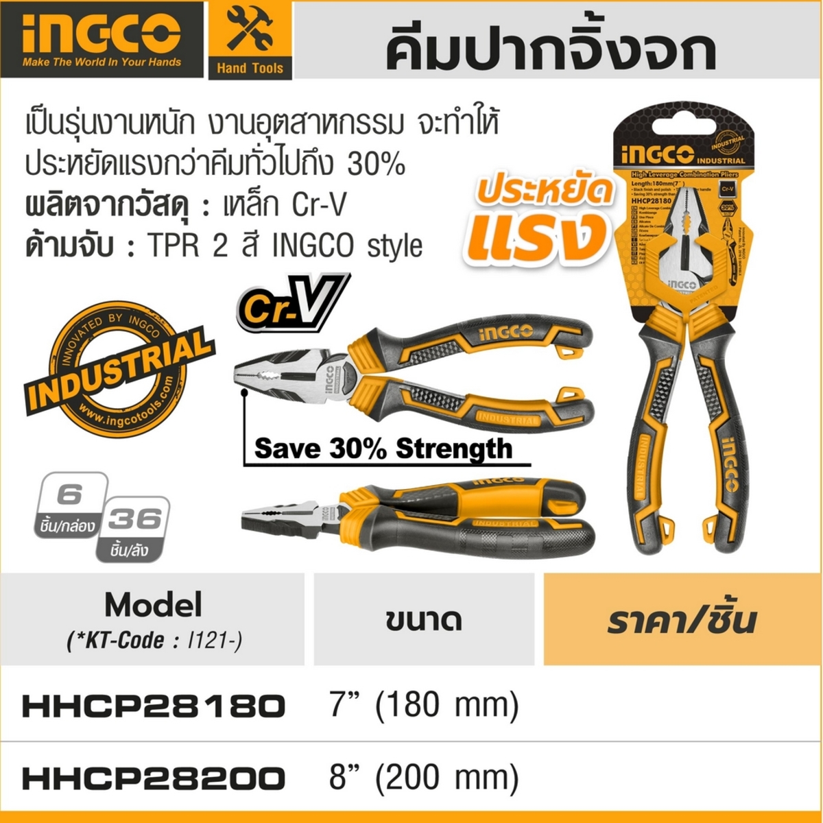 คีมปากจิ้งจก 8