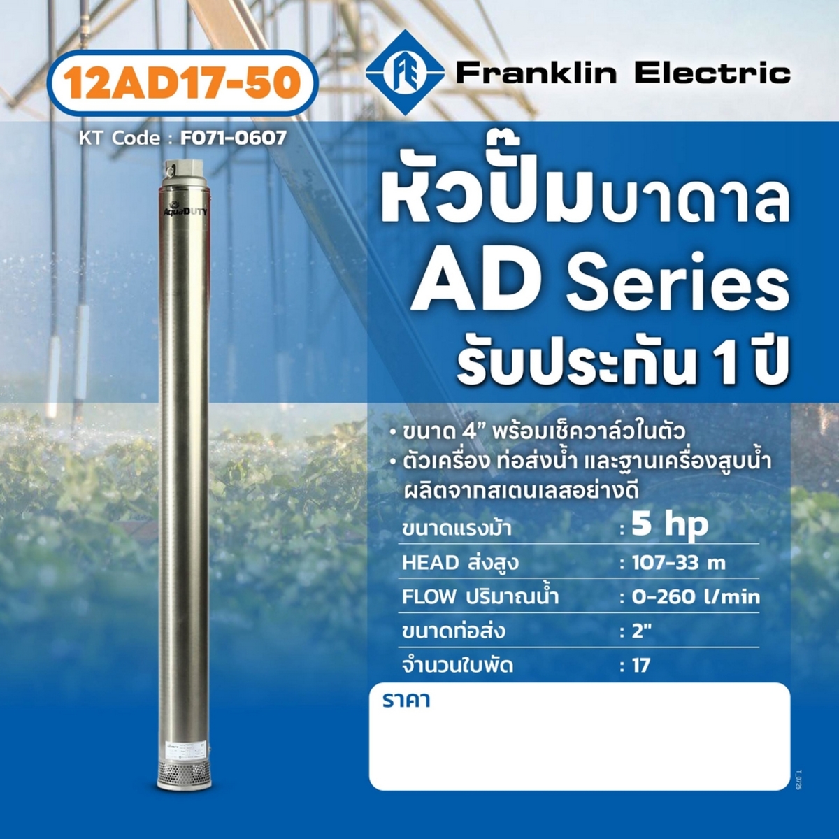12AD17-50 ปั๊มบาดาล 4