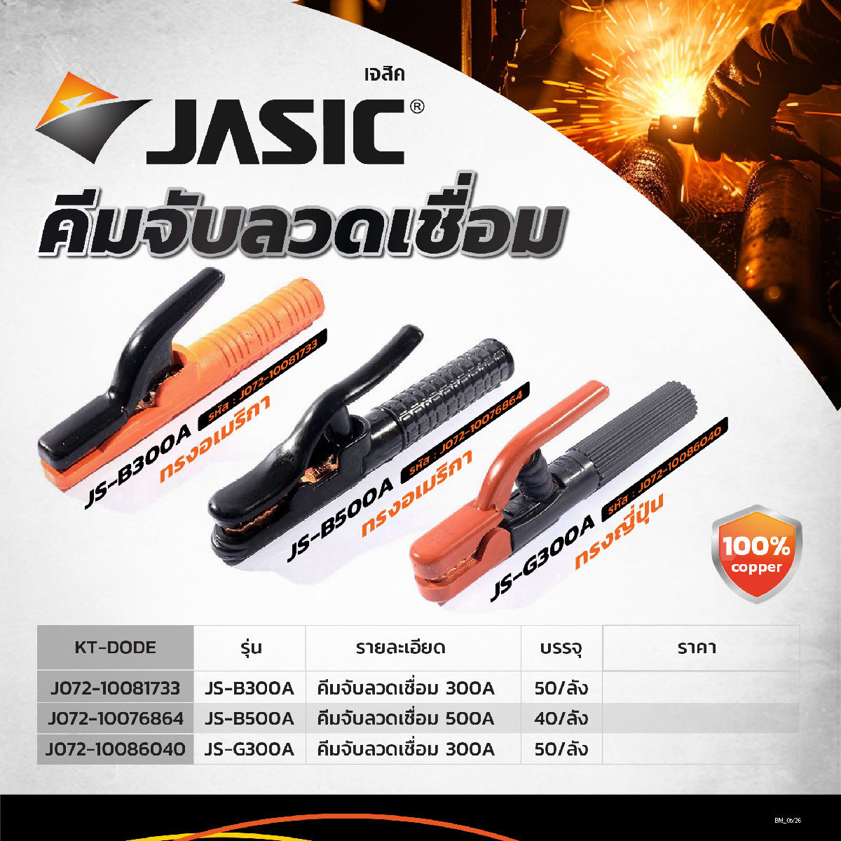 JS-G300A คีมจับลวดเชื่อม 300A