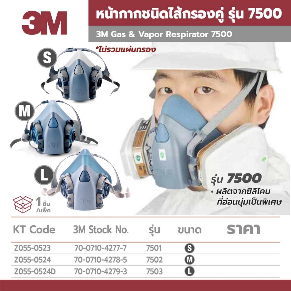 หน้ากากรหัส 7500 รุ่น 7502(กลาง)