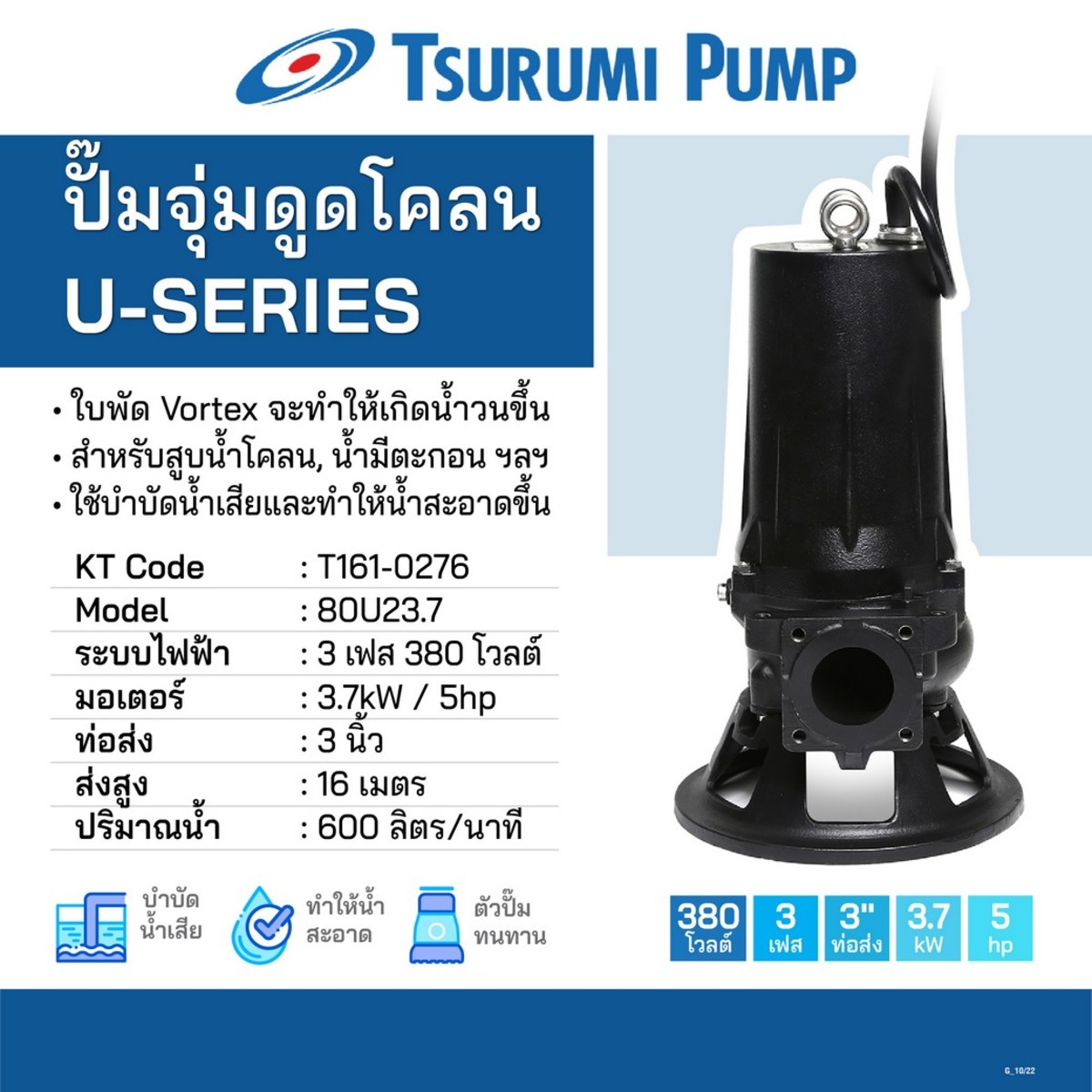ปั๊มดูดโคลน 80U23.7 3สาย