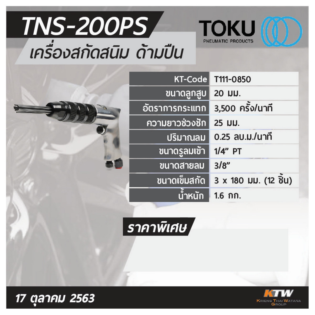TNS-200PS เครื่องสกัดสนิมแบบด้ามปืน